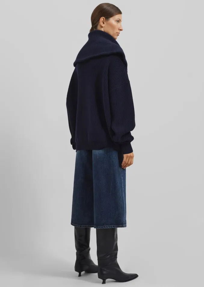 Women Hazel Oversized Wool Jumper 8211 Dark Navy The Frankie Shop Knitwear