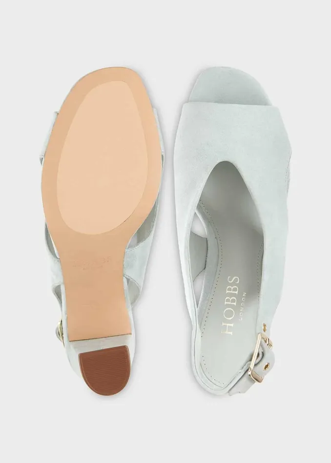 Women Heels Hobbs Riley Suede Sandals Sage Green