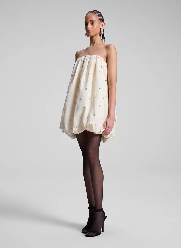 Women Holly Strapless Embellished Mini Dress Cream ALC Dresses