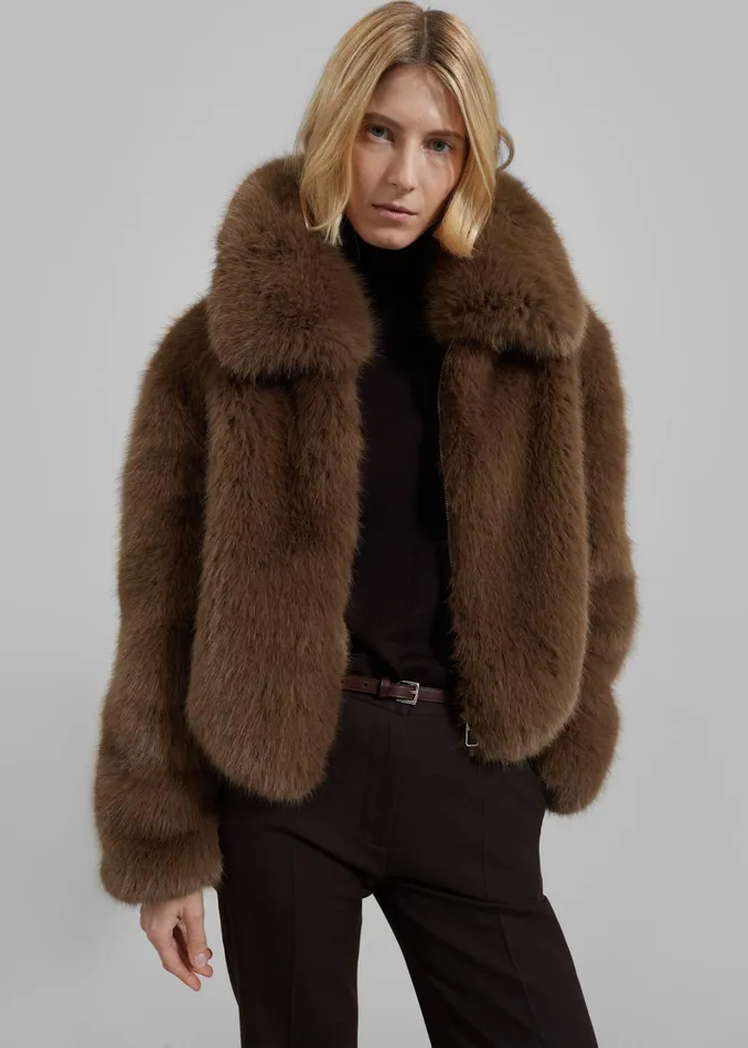Women Hope Faux Fur Jacket 8211 Camel The Frankie Shop Outerwear