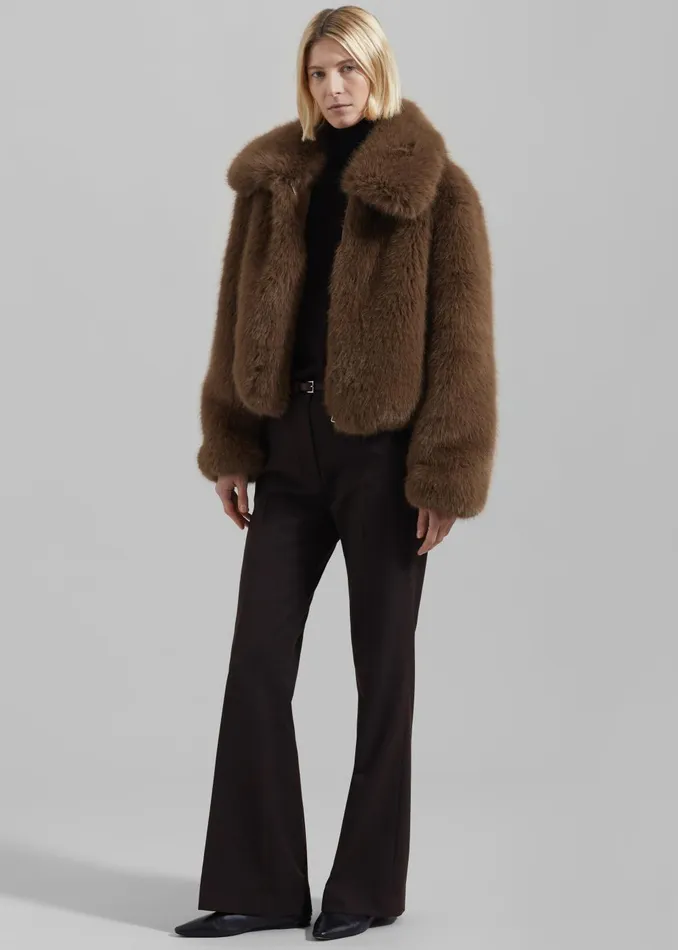 Women Hope Faux Fur Jacket 8211 Camel The Frankie Shop Outerwear