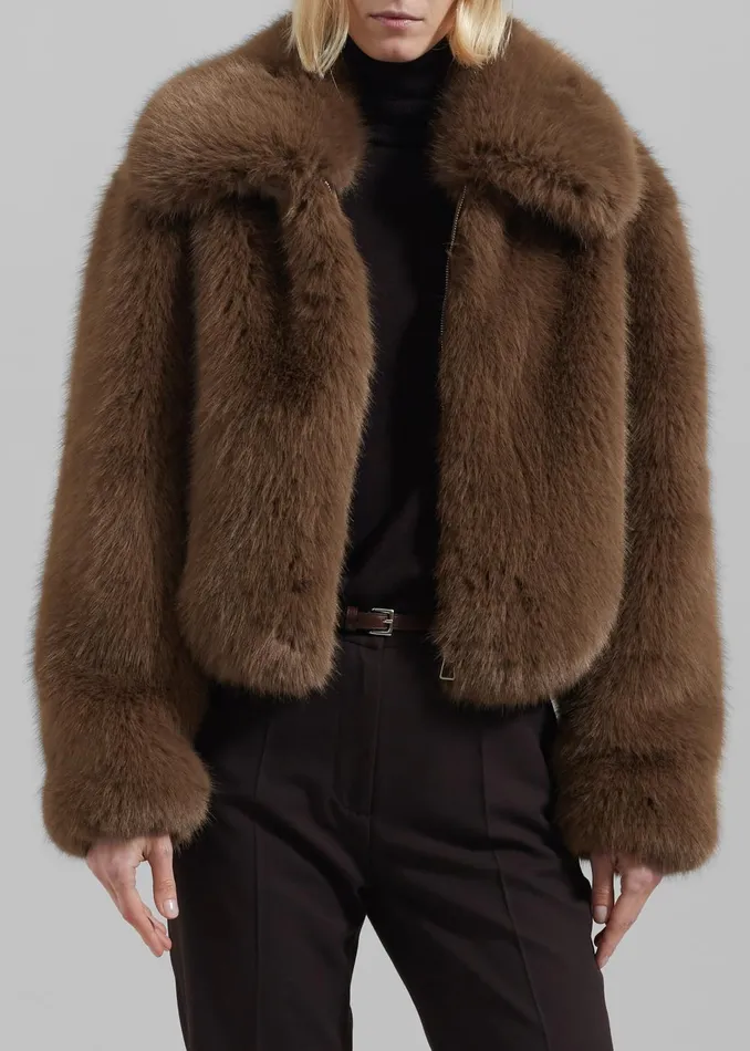 Women Hope Faux Fur Jacket 8211 Camel The Frankie Shop Outerwear