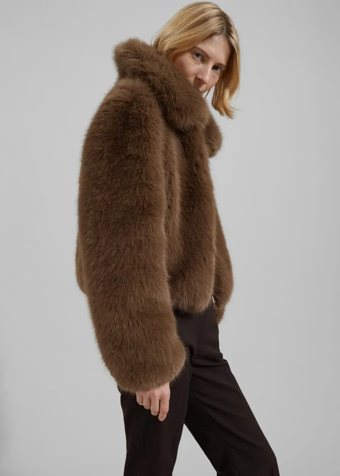 Women Hope Faux Fur Jacket 8211 Camel The Frankie Shop Outerwear