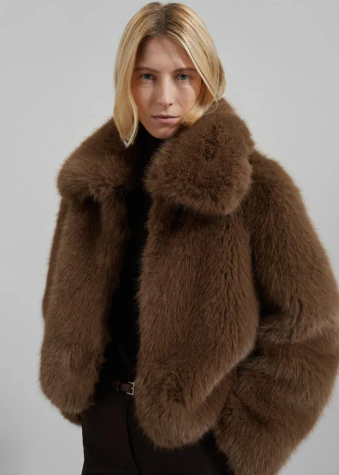 Women Hope Faux Fur Jacket 8211 Camel The Frankie Shop Outerwear