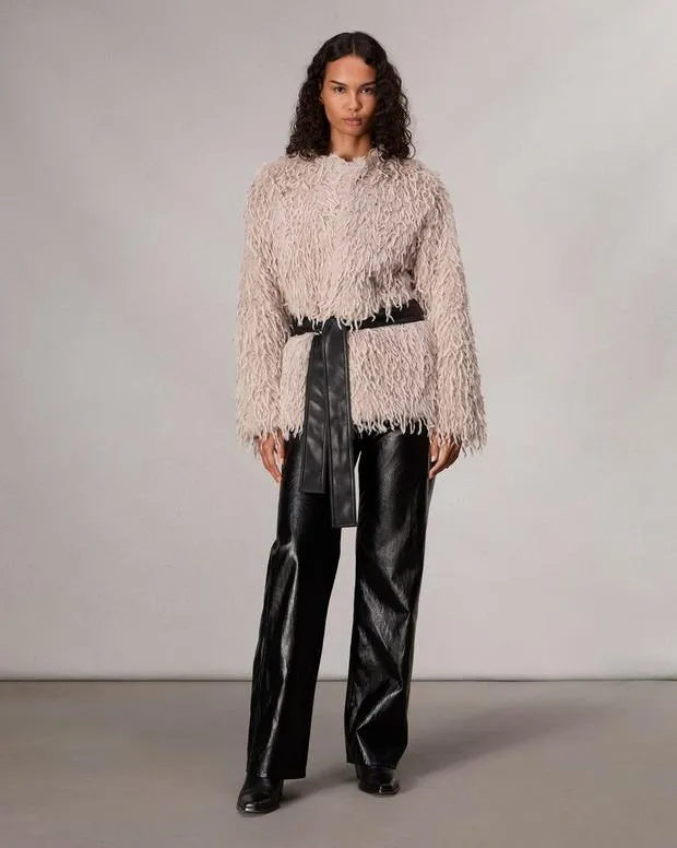 Women Jackets and Coats Rag and Bone Delia Wrap Coat Lt Grey