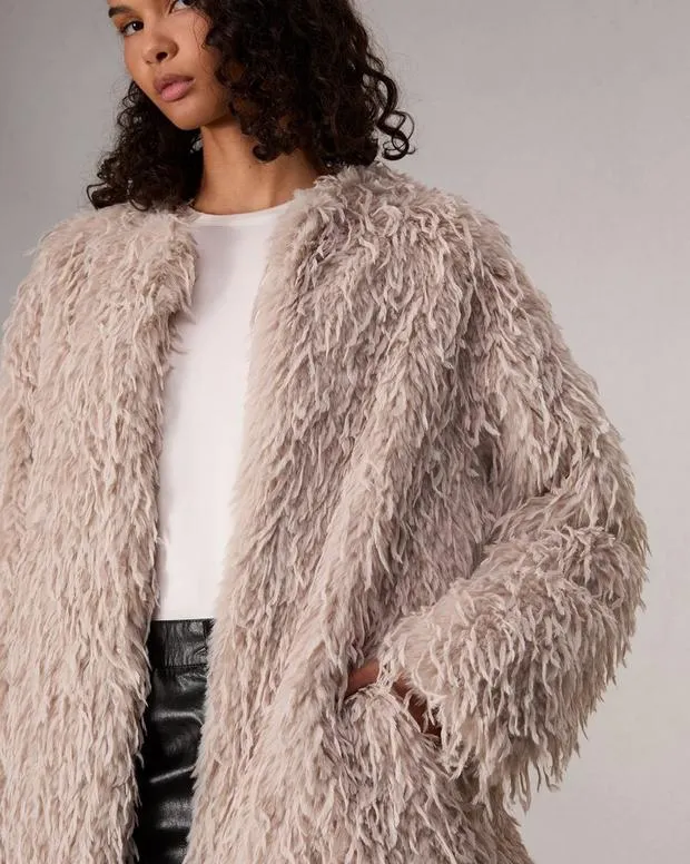 Women Jackets and Coats Rag and Bone Delia Wrap Coat Lt Grey