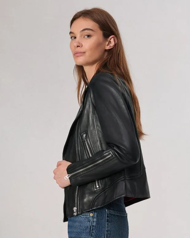 Women Jackets and Coats Rag and Bone Mack Leather Jacket Black