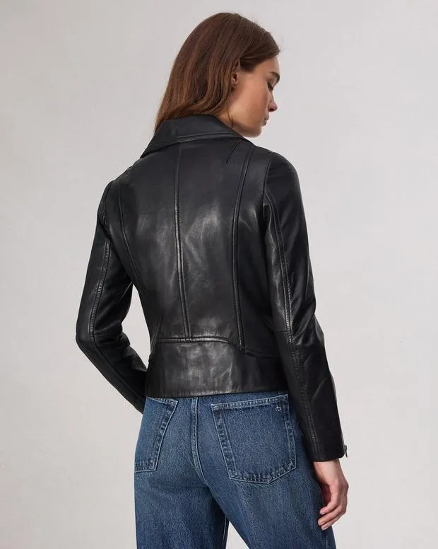 Women Jackets and Coats Rag and Bone Mack Leather Jacket Black
