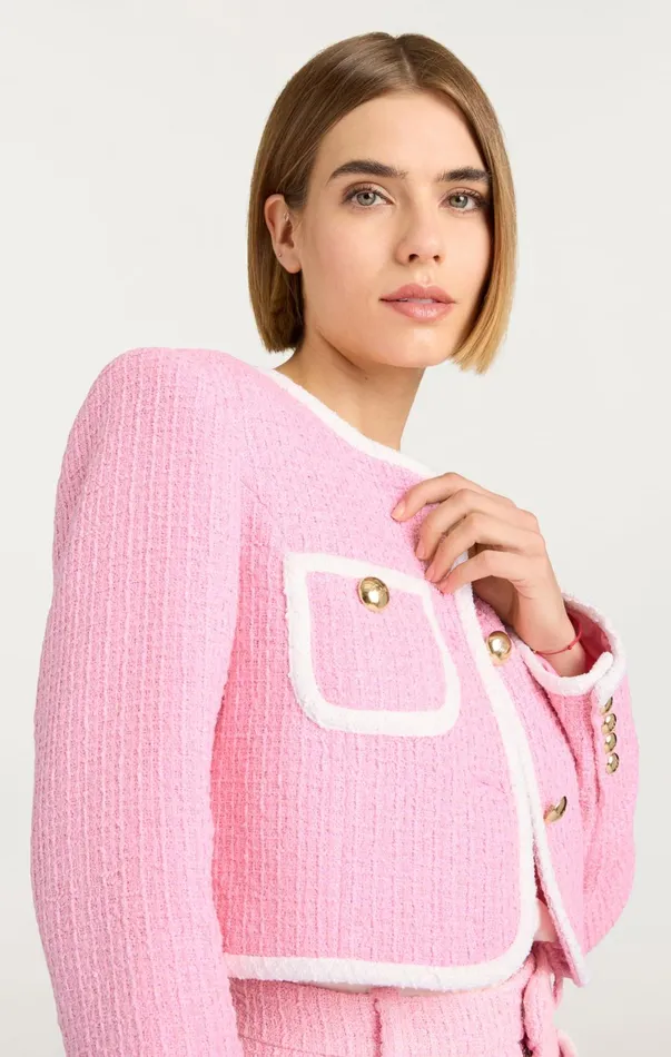 Women Jackets Cinq Sept Contrast Auden Jacket Flamingowhite