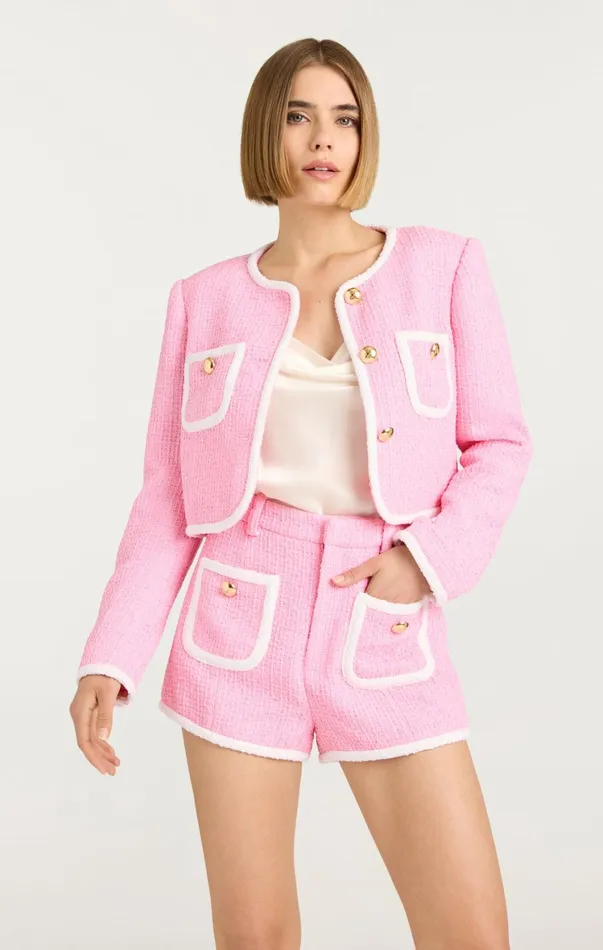 Women Jackets Cinq Sept Contrast Auden Jacket Flamingowhite