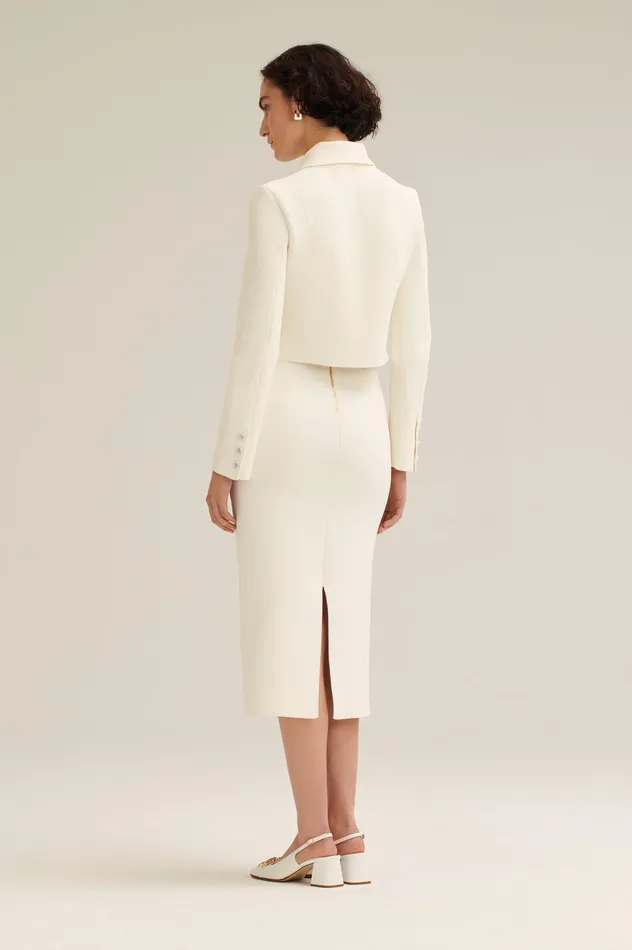 Women Jackets Scanlan Theodore CREPE KNIT CROP BUTTON JACKET CREAM Women Jackets Scanlan Theodore CREPE KNIT CROP BUTTON JACKET CREAM