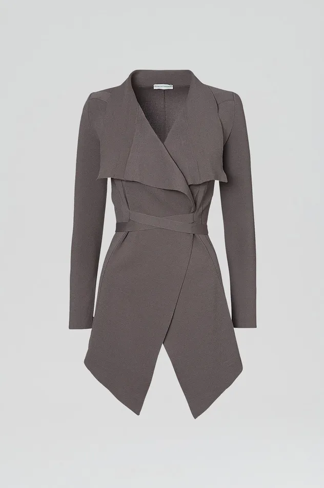 Women Jackets Scanlan Theodore CREPE KNIT DRAPE FRONT JACKET TORBA