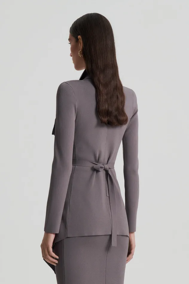 Women Jackets Scanlan Theodore CREPE KNIT DRAPE FRONT JACKET TORBA