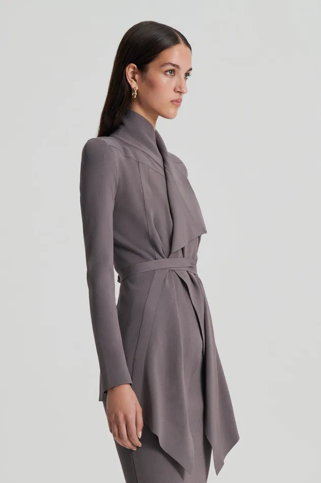 Women Jackets Scanlan Theodore CREPE KNIT DRAPE FRONT JACKET TORBA