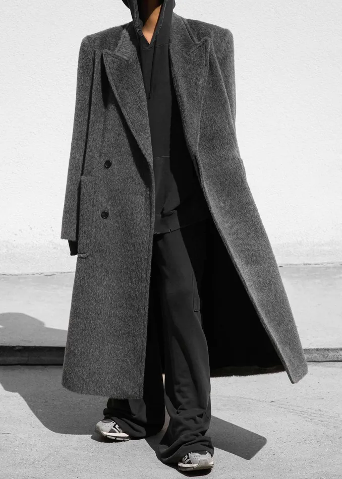Women Jaylene Oversized Wool Coat 8211 Grey The Frankie Shop Outerwear