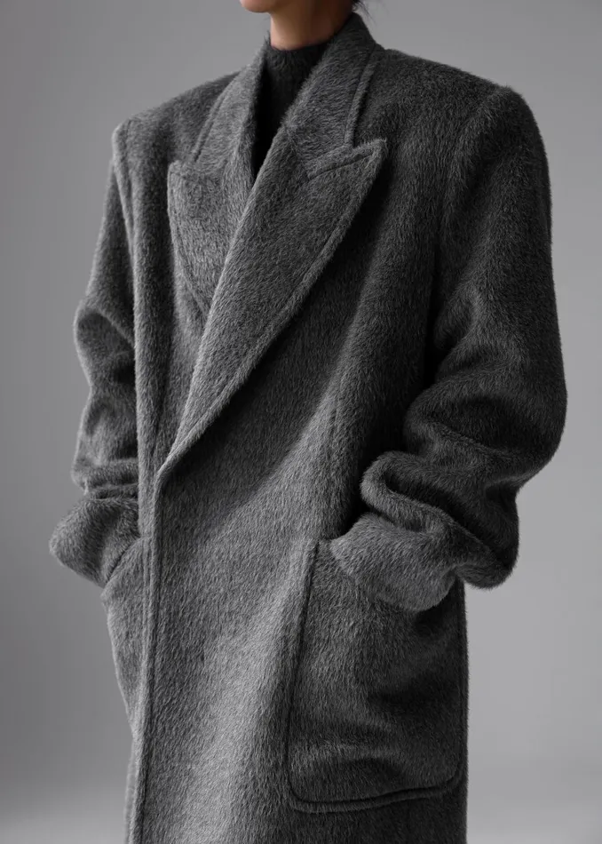 Women Jaylene Oversized Wool Coat 8211 Grey The Frankie Shop Outerwear