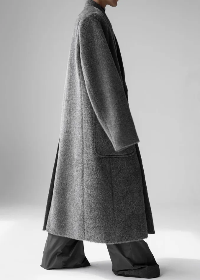 Women Jaylene Oversized Wool Coat 8211 Grey The Frankie Shop Outerwear