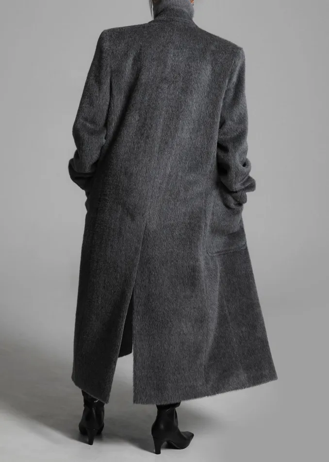 Women Jaylene Oversized Wool Coat 8211 Grey The Frankie Shop Outerwear