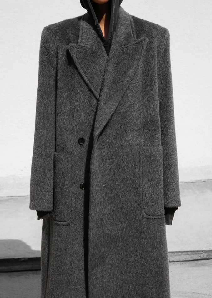 Women Jaylene Oversized Wool Coat 8211 Grey The Frankie Shop Outerwear
