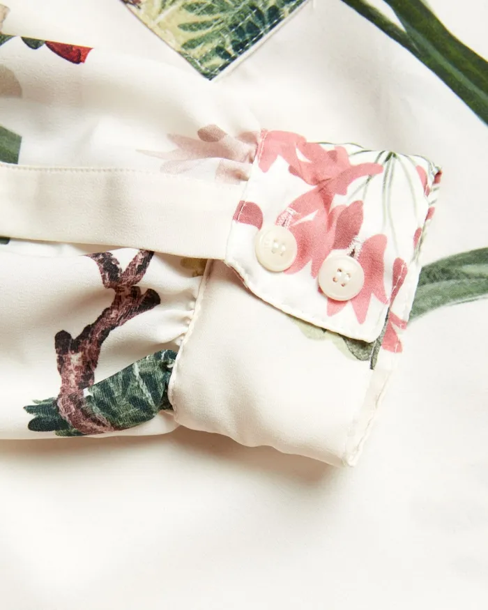 Women JAYNIA 8211 Stand Collar Shirt With Half Placket Ivory Ted Baker Tops and Blouses Women JAYNIA 8211 Stand Collar Shirt With Half Placket Ivory Ted Baker Tops and Blouses