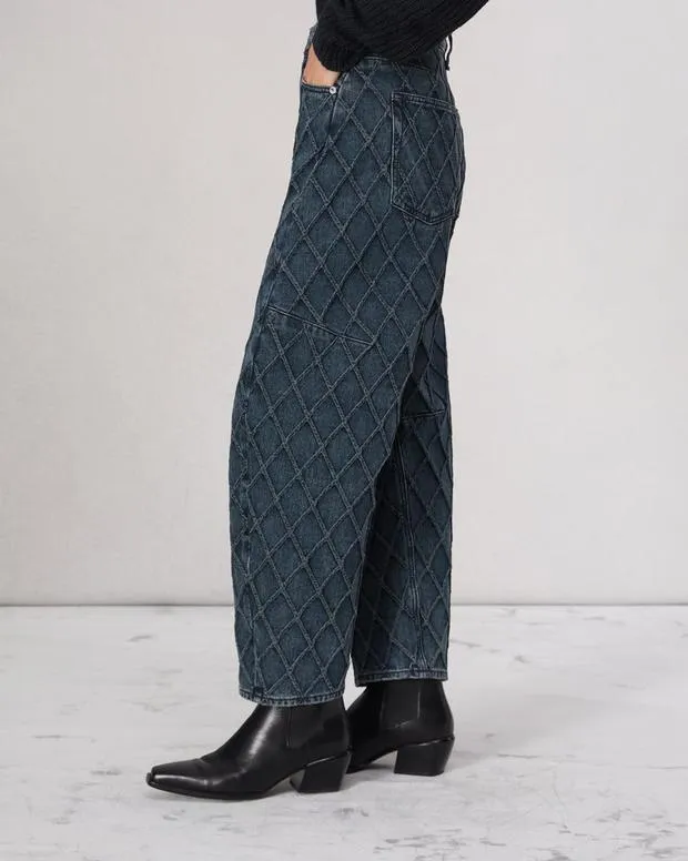 Women Jeans Rag and Bone Charlie BarrelLeg Jean Lightweight Rigid Denim Karina Quilted