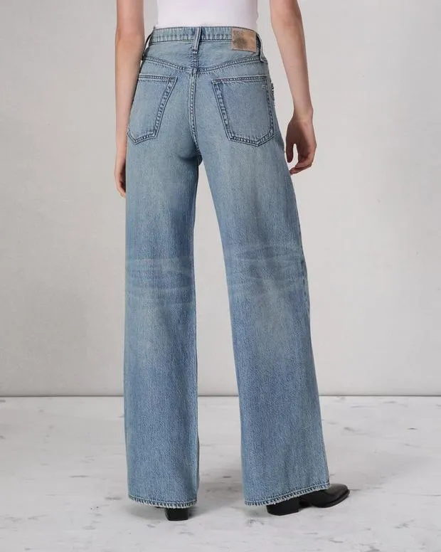 Women Jeans Rag and Bone Featherweight Sofie WideLeg Jean Featherweight Denim Mali With Jewels