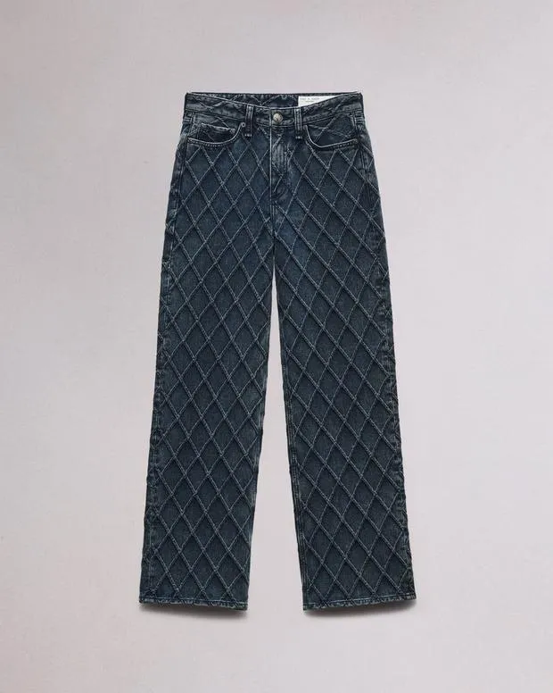 Women Jeans Rag and Bone Logan WideLeg Jean Lightweight Rigid Denim Karina Quilted