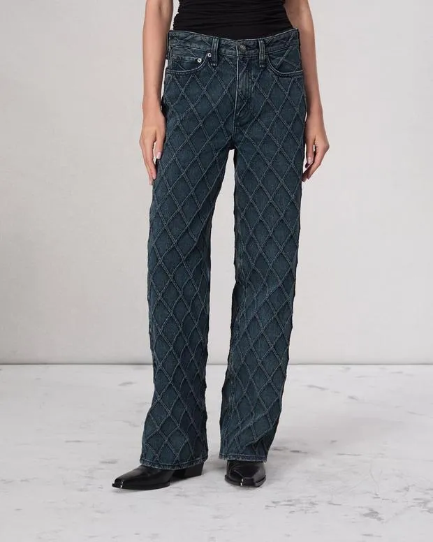 Women Jeans Rag and Bone Logan WideLeg Jean Lightweight Rigid Denim Karina Quilted