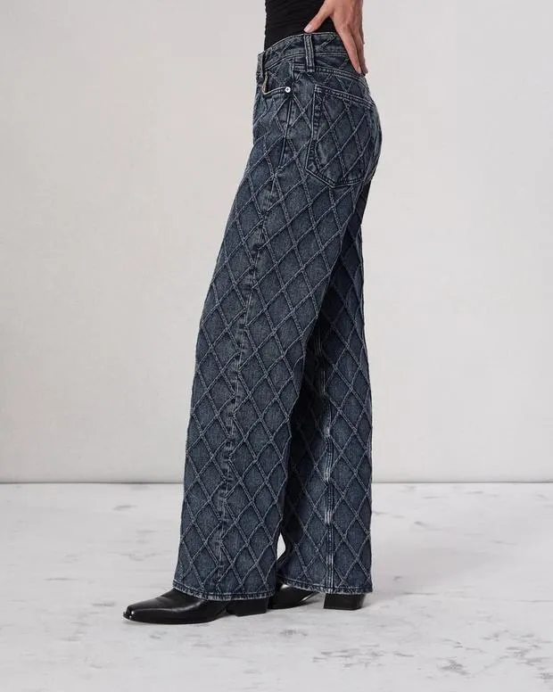 Women Jeans Rag and Bone Logan WideLeg Jean Lightweight Rigid Denim Karina Quilted