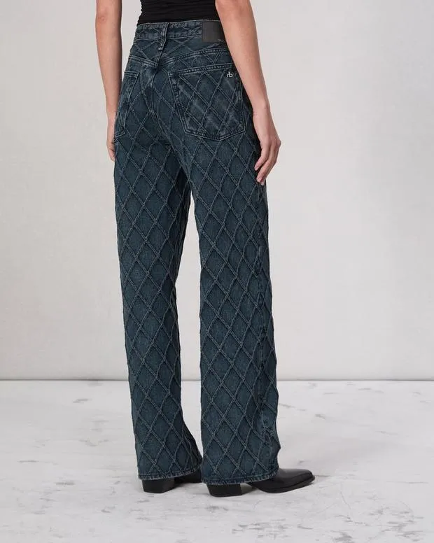 Women Jeans Rag and Bone Logan WideLeg Jean Lightweight Rigid Denim Karina Quilted
