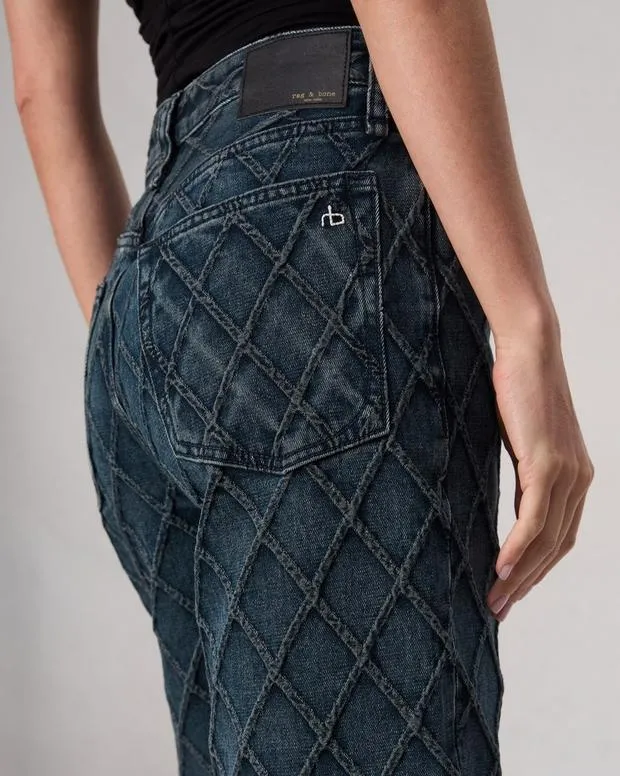 Women Jeans Rag and Bone Logan WideLeg Jean Lightweight Rigid Denim Karina Quilted