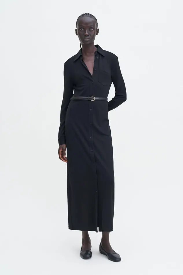 Women Jersey Shirt Dress Black Filippa K Dresses
