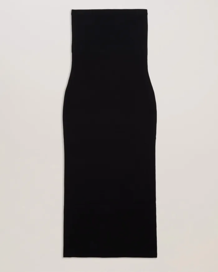 Women JESSSI 8211 Strapless Bodycon Knit Midi Dress Black Ted Baker Dresses
