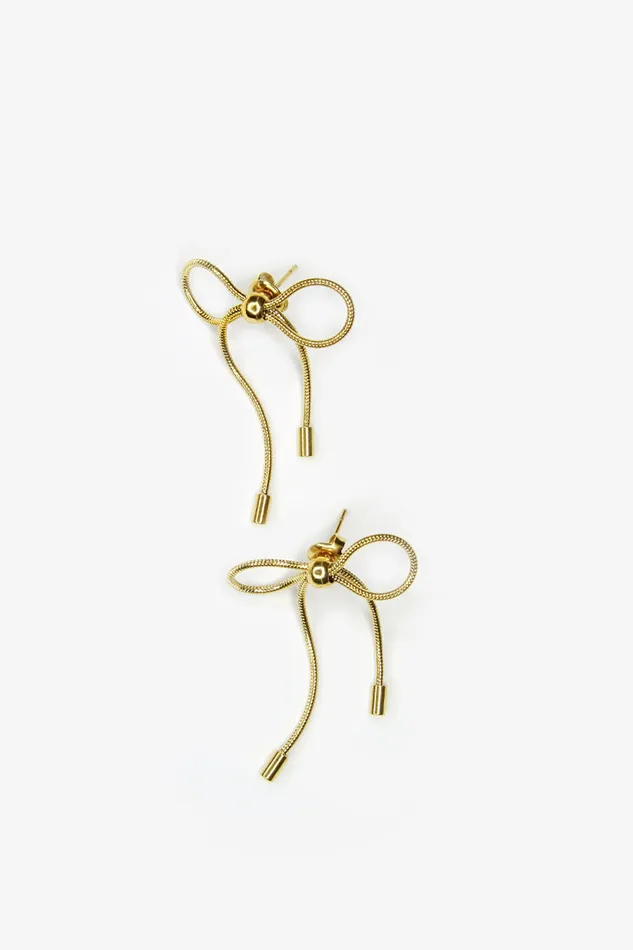 Women Jewelry LoveShackFancy Marland Backus Gold Bow Earrings Gold