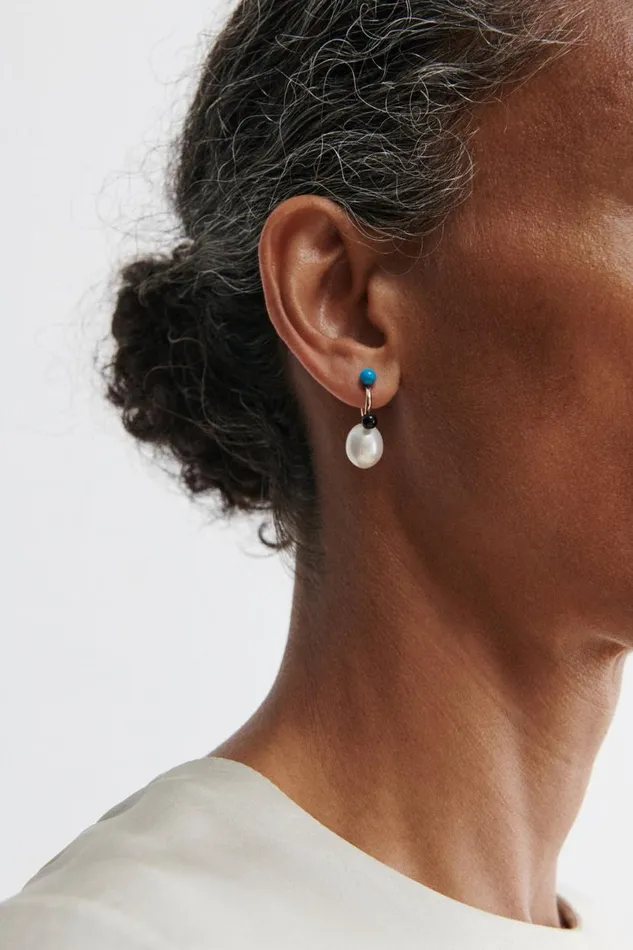 Women Jewelry Rachel Comey Quarry Opale X RC Earring Single Turquoise Black Onyx Pearl
