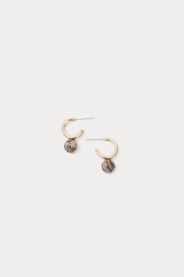 Women Jewelry Rachel Comey Quarry Small Asha Hoop Earring Pair Leopard Jasper