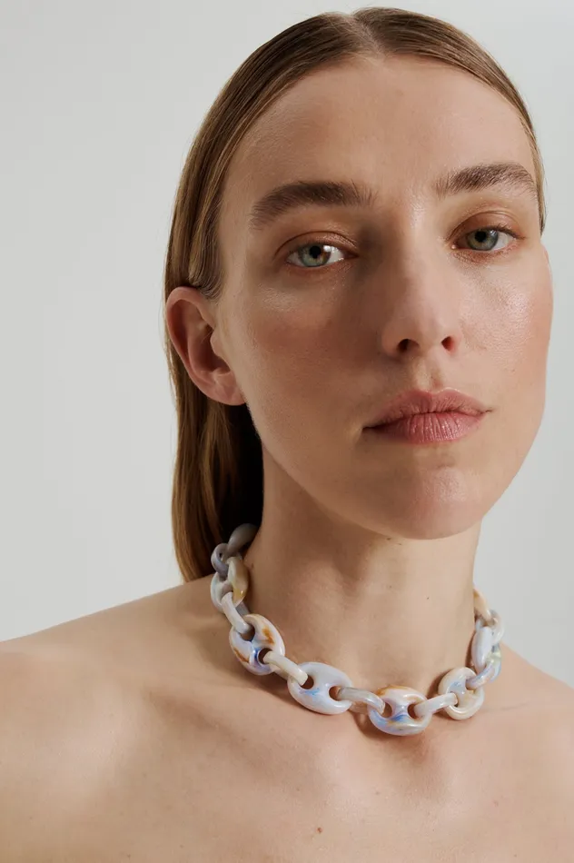 Women Jewelry Scanlan Theodore ITALIAN RESIN MARINER CHOKER MARBLE