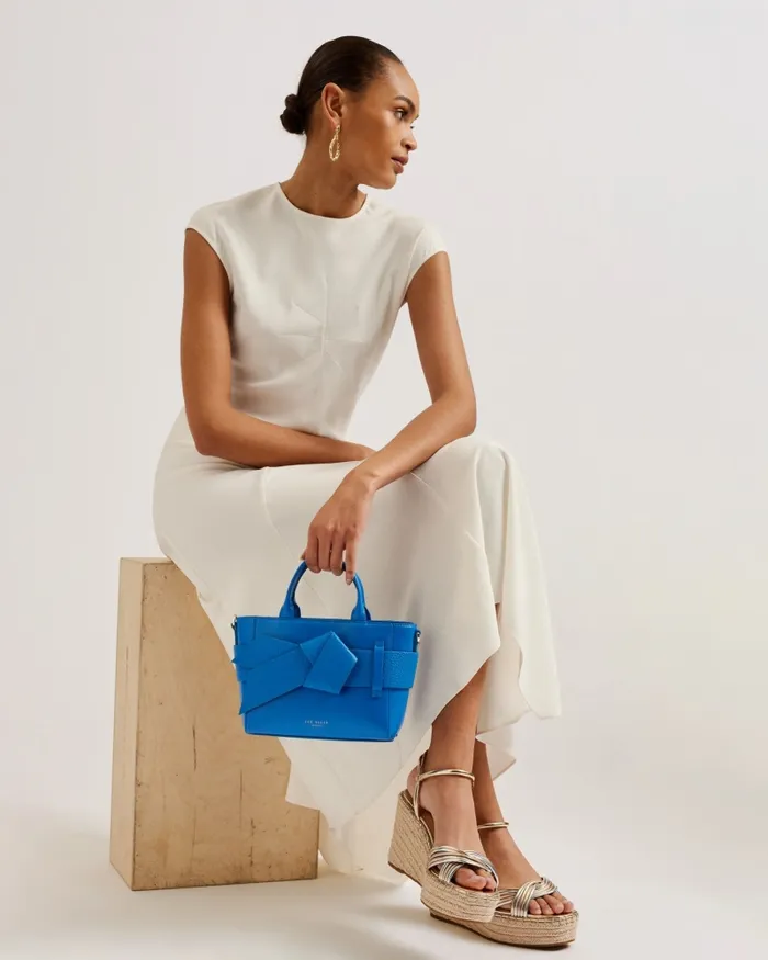 Women JIMISIE 8211 Mini Knot Bow Faux Leather Bag Bright Blue Ted Baker Tote Bags Women JIMISIE 8211 Mini Knot Bow Faux Leather Bag Bright Blue Ted Baker Tote Bags
