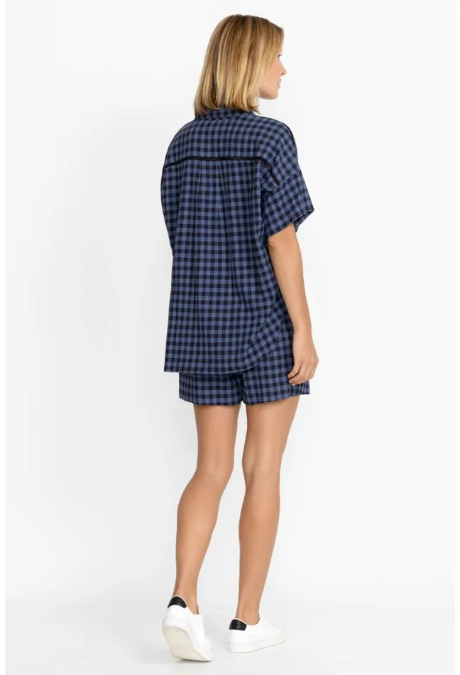 Women Johnny Was Bottoms Checked Flounce Short Multi