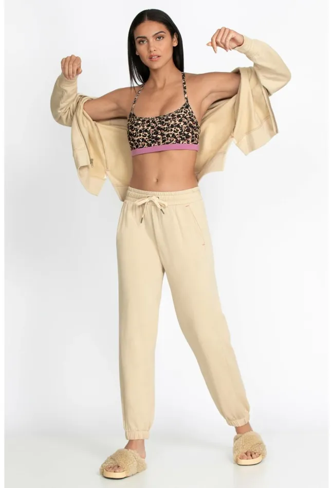 Women Johnny Was Bottoms Forward Side Seam Jogger Irish Cream