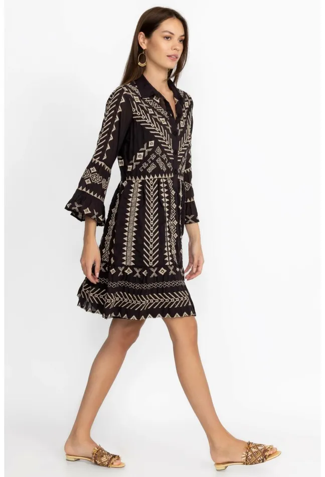 Women Johnny Was Dresses Charis Easy Tiered Dress Black
