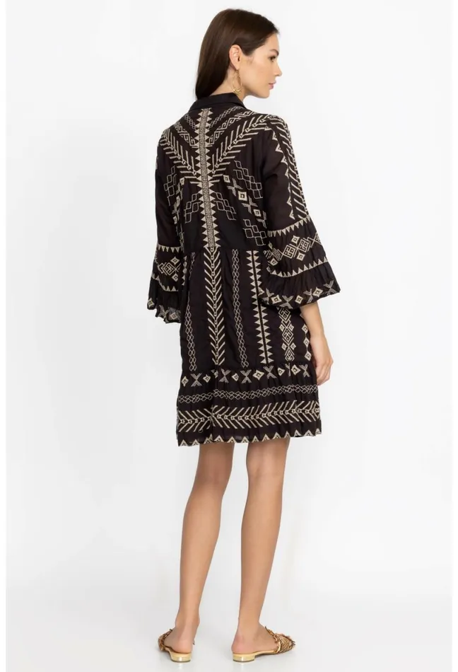 Women Johnny Was Dresses Charis Easy Tiered Dress Black