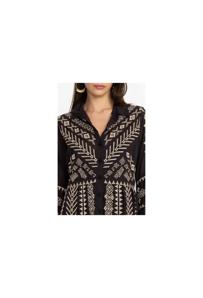 Women Johnny Was Dresses Charis Easy Tiered Dress Black