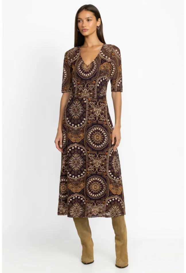 Women Johnny Was Dresses Loving Is Easy Mesh Midi Dress Multi