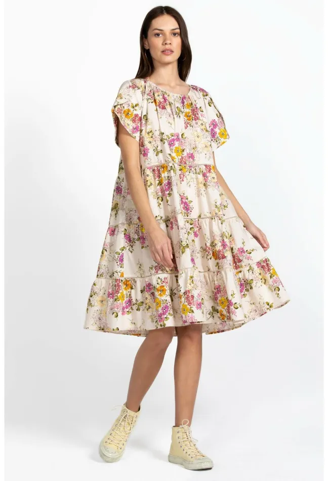 Women Johnny Was Dresses Magnolia Tiered Mini Dress Multi