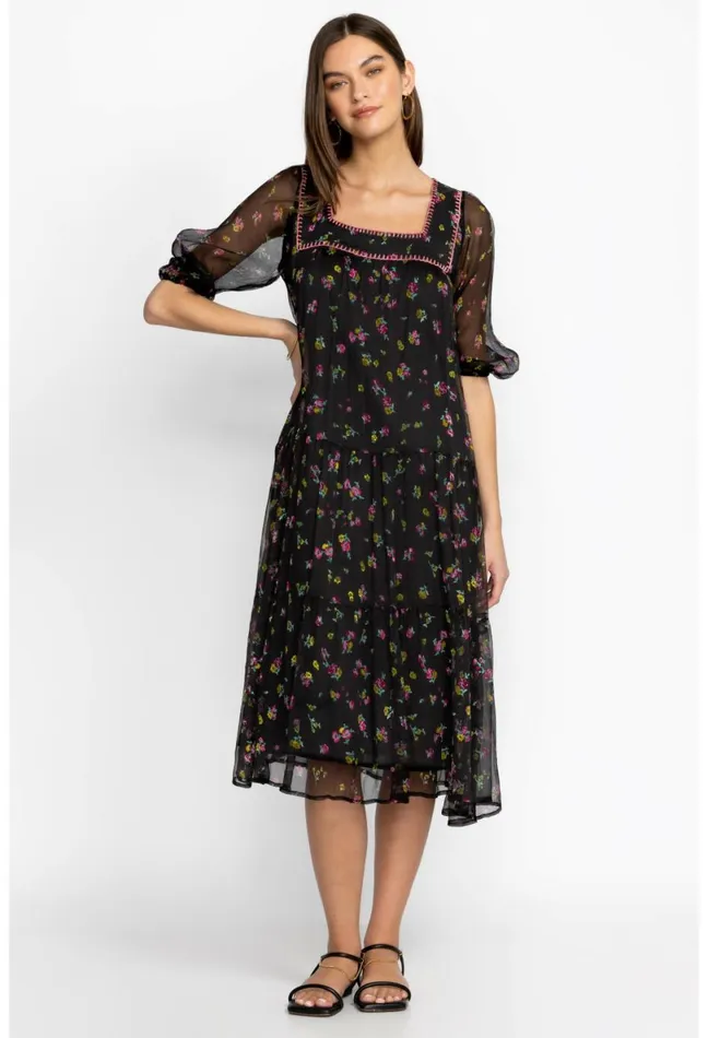 Women Johnny Was Dresses Paige Midi Dress Little Ditsy