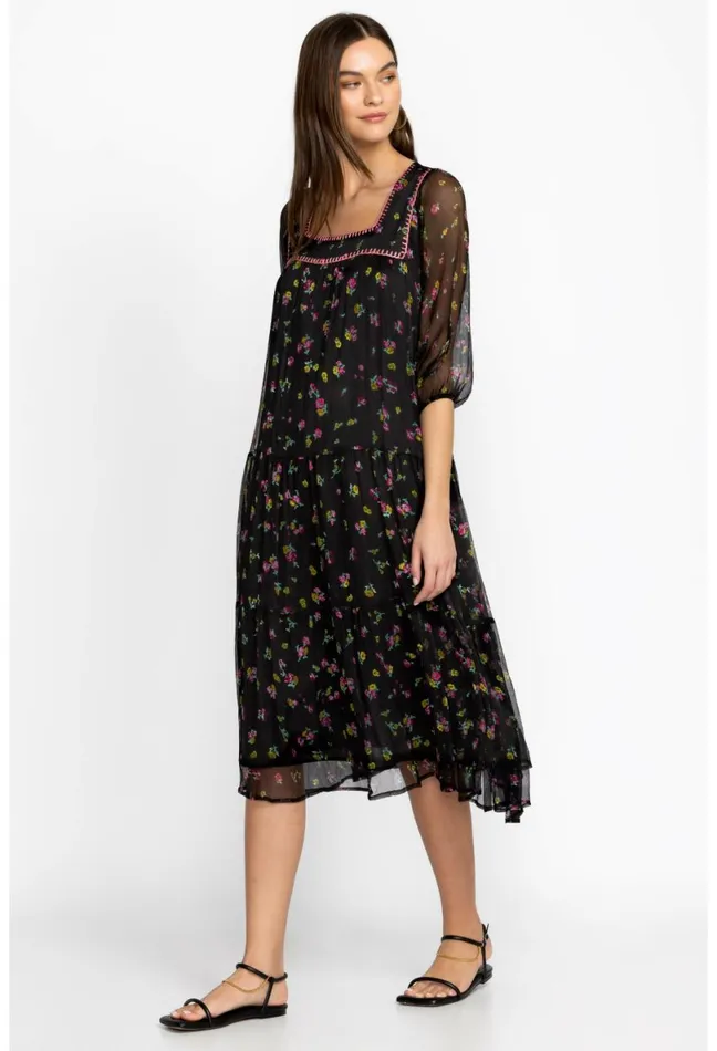 Women Johnny Was Dresses Paige Midi Dress Little Ditsy