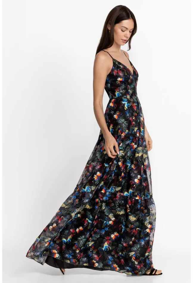 Women Johnny Was Dresses Papillon Embroidered Maxi Dress Papillon