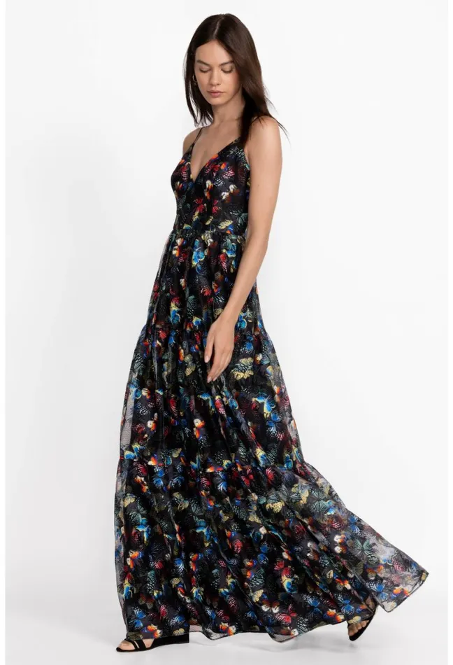 Women Johnny Was Dresses Papillon Embroidered Maxi Dress Papillon