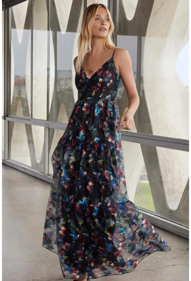 Women Johnny Was Dresses Papillon Embroidered Maxi Dress Papillon